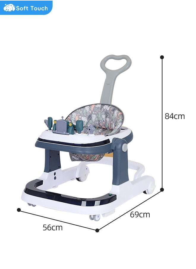 Soft Touch - 5 in 1 Baby Walker for Kids Toddler Walker with Wheels Foldable Kids Walker with Music and Lights Baby Push Walker with 3 Adjustable Height Baby Activity Walker with Remote Control - Image 1