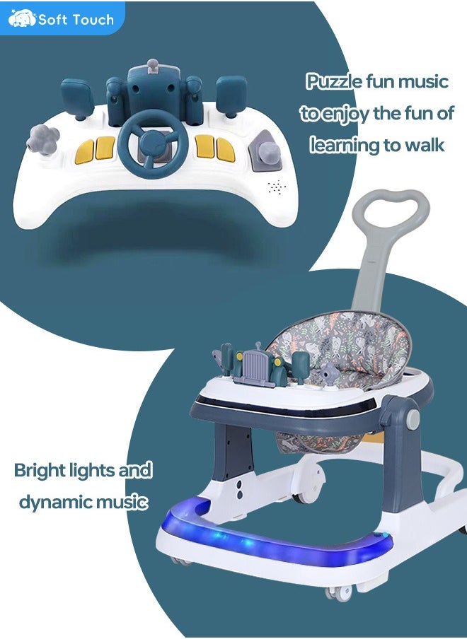 Soft Touch - 5 in 1 Baby Walker for Kids Toddler Walker with Wheels Foldable Kids Walker with Music and Lights Baby Push Walker with 3 Adjustable Height Baby Activity Walker with Remote Control - Image 1