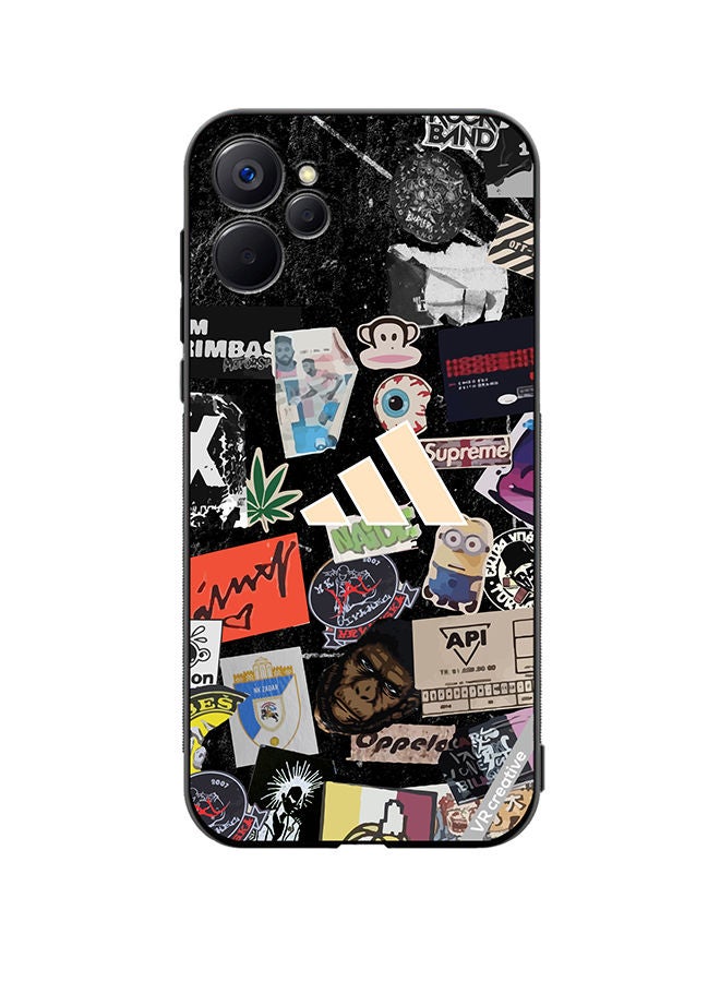 VR CREATIVE Protective Case Cover For Realme 9i 5G Adidas Stickers Design Multicolour - Image 1