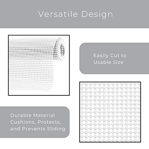 Smart Design Classic Grip Shelf Liner- Non Adhesive Home Organization Shelf Liners - Strong Grip, Non Slip, Easy Clean - Perfect for Desk, Shelves, Kitchen, Bathroom, Cabinet Protection - White​ - Image 4