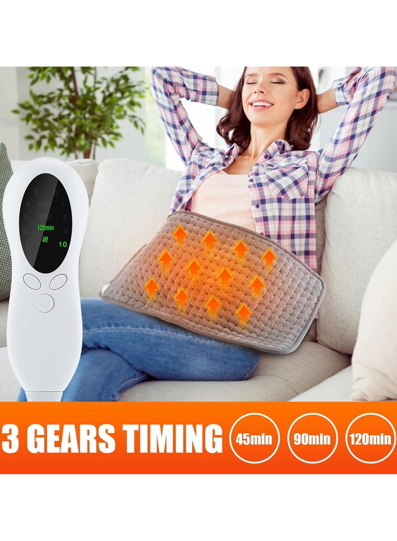 Arabest وسادة تدفئة لتخفيف آلام الظهر، وسادات تدفئة كهربائية مع 10 إعدادات حرارة، 3 إيقاف تلقائي، وحدة تحكم LED، وسادة تدفئة ناعمة للكتف، الرقبة، تقلصات الدورة الشهرية، قابلة للغسل في الغسالة (40 * 76 سم) - Image 2