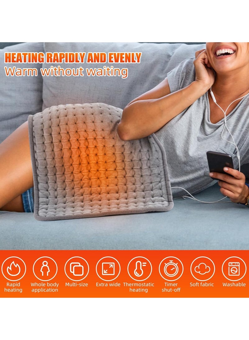 Arabest وسادة تدفئة لتخفيف آلام الظهر، وسادات تدفئة كهربائية مع 10 إعدادات حرارة، 3 إيقاف تلقائي، وحدة تحكم LED، وسادة تدفئة ناعمة للكتف، الرقبة، تقلصات الدورة الشهرية، قابلة للغسل في الغسالة (40 * 76 سم) - Image 4