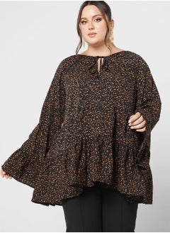 Tie Neck Tiered Detail Tunic