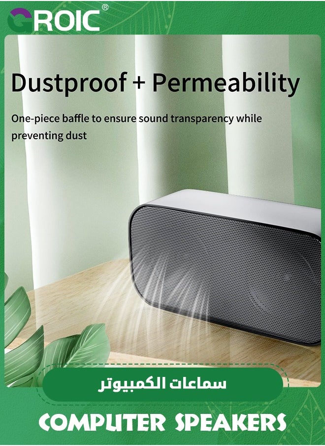 GROIC Black Computer Speaker for Desktop, Wired PC Speaker, Portable USB Speaker for Laptop, Plug and Play, Sound-bar for Office, Home and Gaming  - Image 2