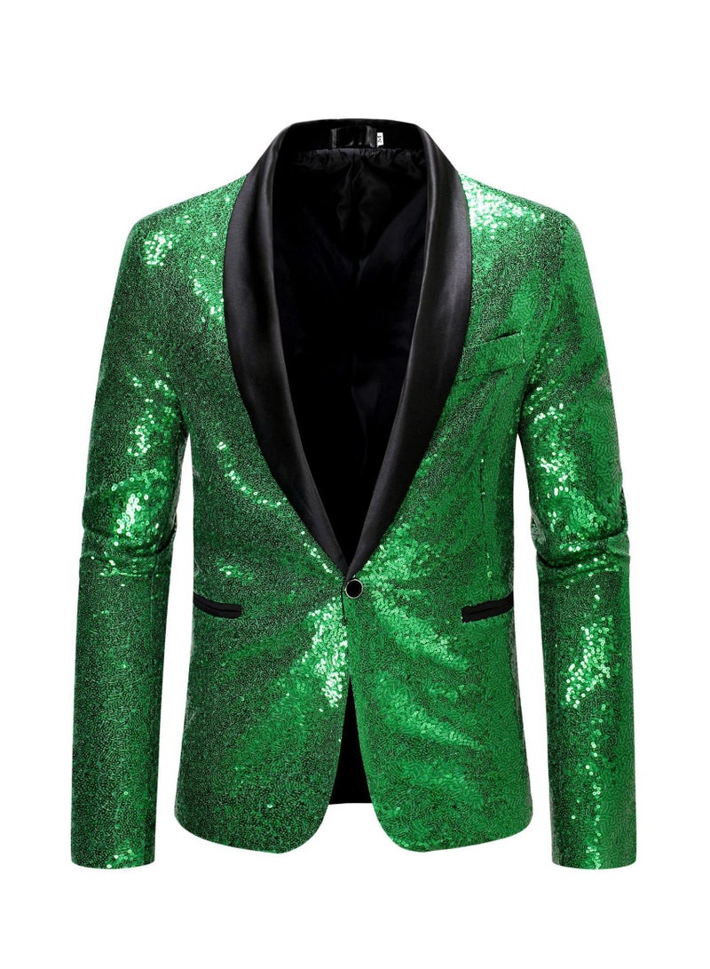 Shougu Slim Fit Casual Sequin Colored Suit Jacket - Image 1