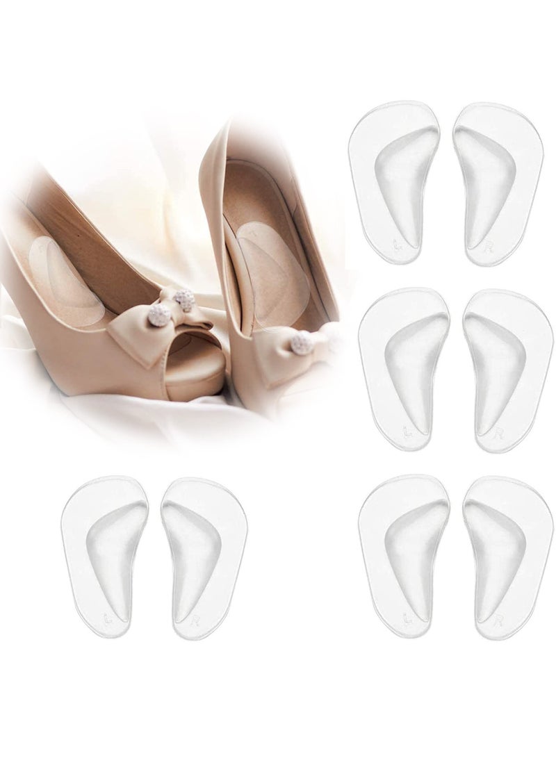 Gel Arch Support Insoles - DELFINO 4 Pairs Silicone Orthotic Inserts for Flat Feet & Plantar Fasciitis, High Heel Cushion Pads for Men & Women (White) - Image 1