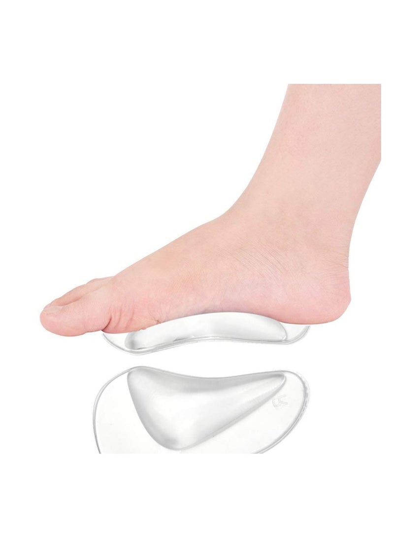 Gel Arch Support Insoles - DELFINO 4 Pairs Silicone Orthotic Inserts for Flat Feet & Plantar Fasciitis, High Heel Cushion Pads for Men & Women (White) - Image 3