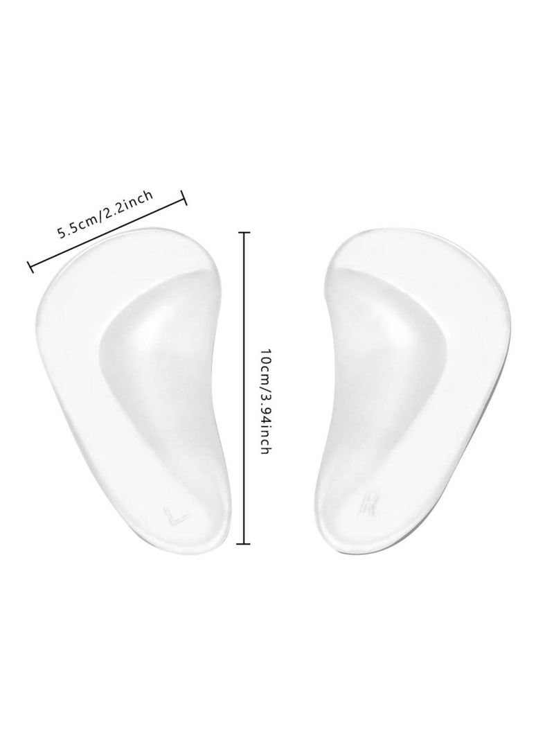 Gel Arch Support Insoles - DELFINO 4 Pairs Silicone Orthotic Inserts for Flat Feet & Plantar Fasciitis, High Heel Cushion Pads for Men & Women (White) - Image 4