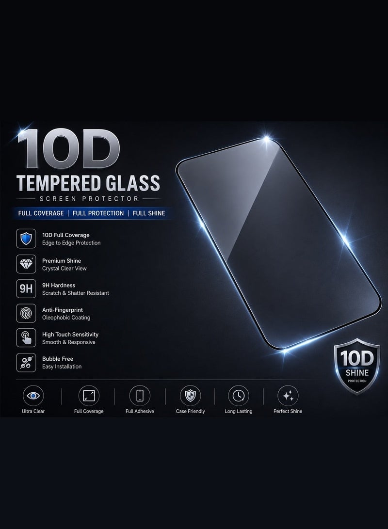 Wtech Infinix Note 60 Ultra 5G 2026 Premium E2E Series 10D Cristal HD Tempered Glass Screen Protector - Clear - Image 4