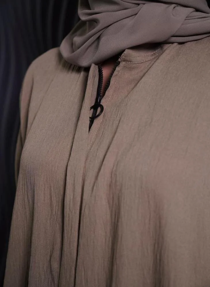 Aila Fashion Hajj and Umrah Abaya - Dark beige