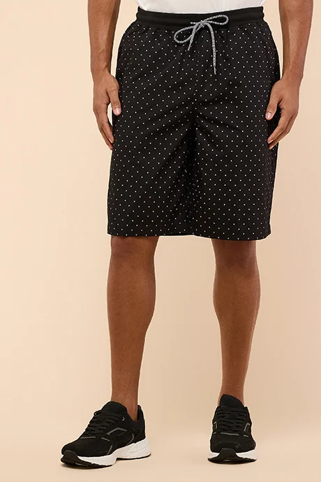 R&B Printed Lounge Shorts with Drawstring Waist
