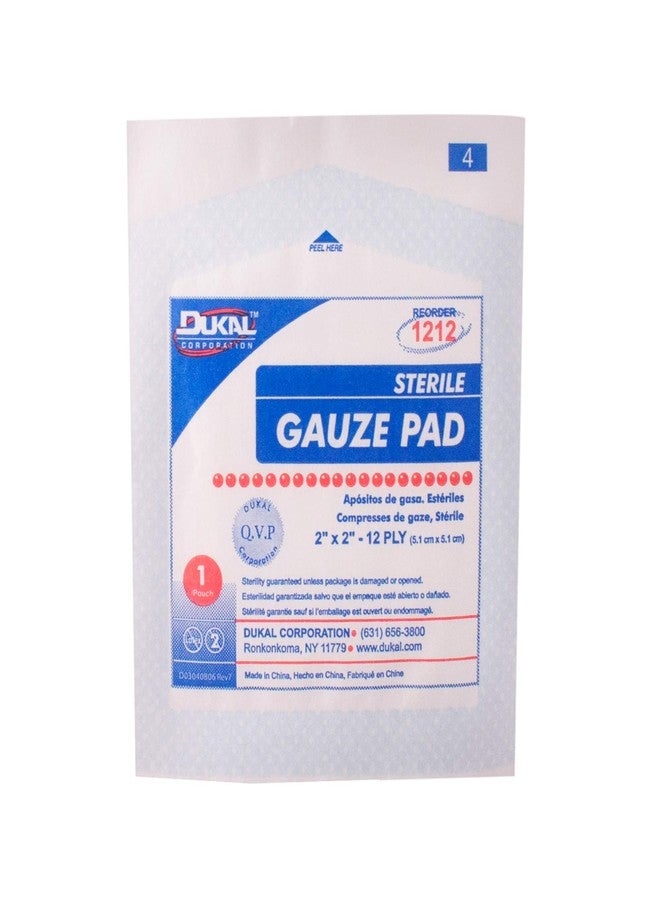 Dukal, Sterile Gauze Pads, 2" x 2", 12 Ply, 100 per Box White - Image 2