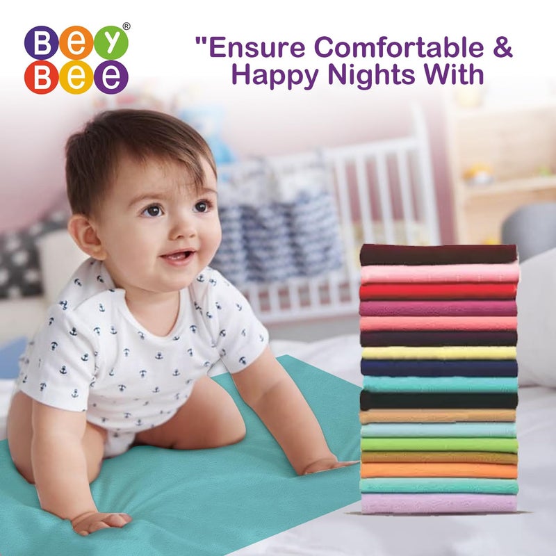 Bey Bee BeyBee NonToxic Quick Dry Sheet for New Born BabyAntiPiling Soft Fleece Bed ProtectorWaterproof Extra Absorbent Mattress Protector for Infant Sea Green Medium Pack of 2 - Image 5