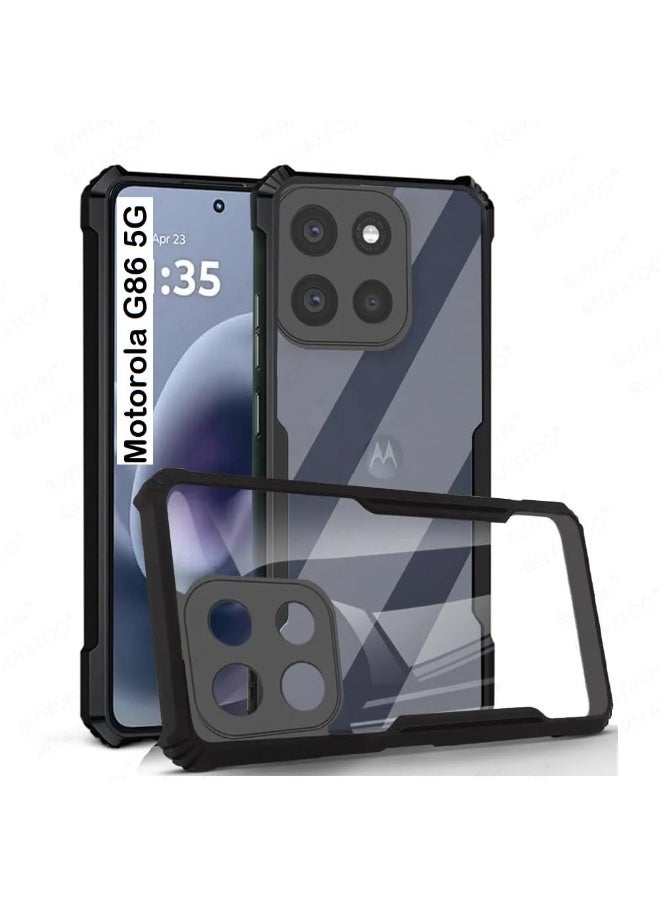 غطاء خلفي شفاف من البولي كربونات الصلب مع غطاء حماية من الصدمات من مادة TPU لهاتف Moto G86 5G - Image 1