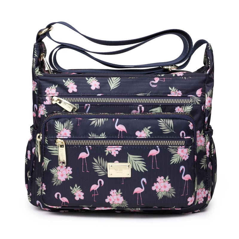 Pealwel Women Shoulder Handbag Roomy Multiple Pockets Bag Ladies Crossbody Purse Tote Top Handle Satchel(SS-Bird) - Image 1