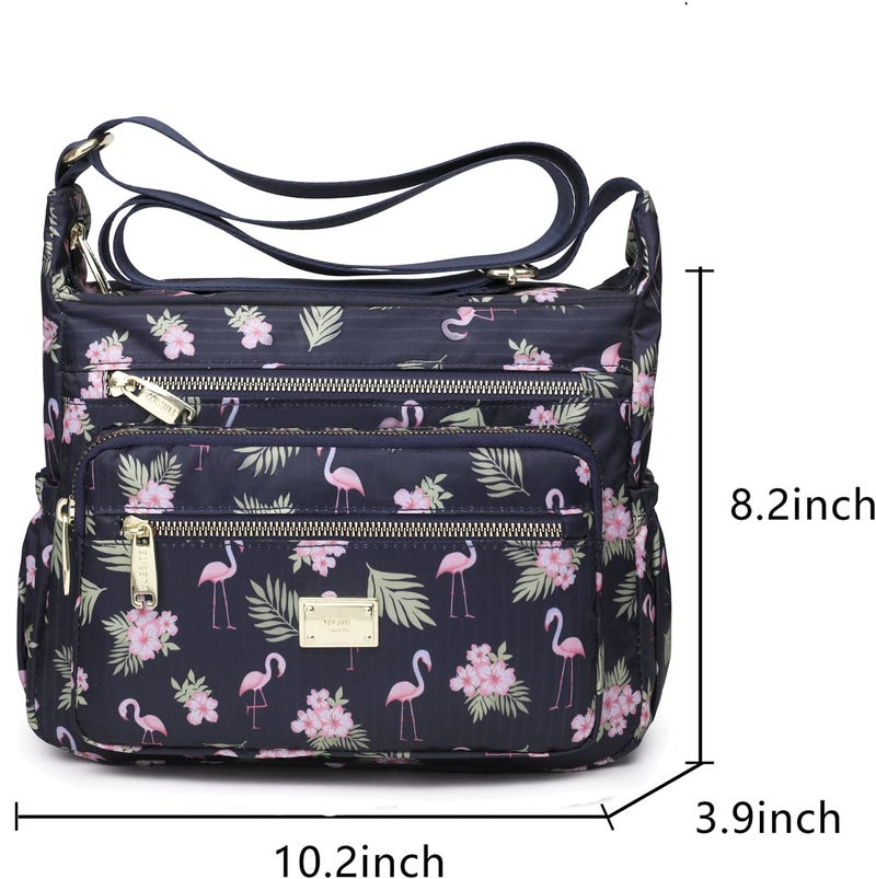 Pealwel Women Shoulder Handbag Roomy Multiple Pockets Bag Ladies Crossbody Purse Tote Top Handle Satchel(SS-Bird) - Image 3