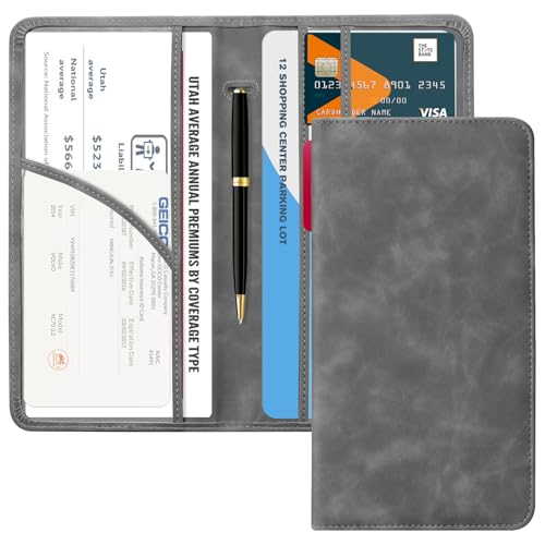 CoBak Car Registration and Insurance Holder - Vehicle Glove Box Car Organizer,Auto Truck Comparment Accessories Case with Magnetic Closure for Driver License,Cards - Image 1