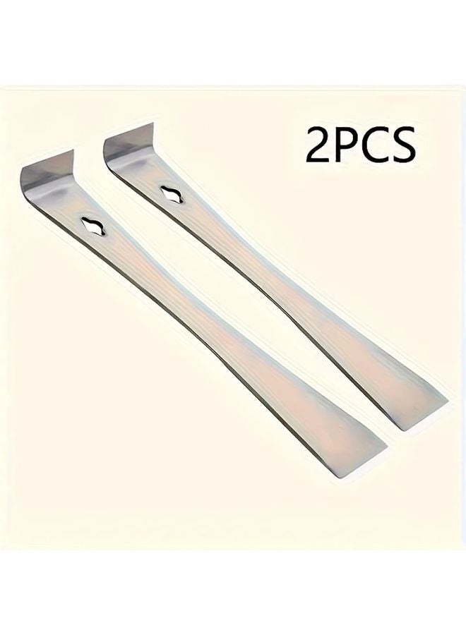 2pcs Stainless Steel Pry Bar Set with Sharp Edges for Carpentry and Beehive Maintenance - Image 1