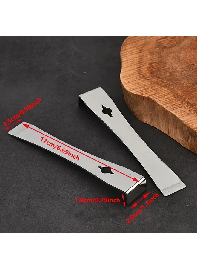 2pcs Stainless Steel Pry Bar Set with Sharp Edges for Carpentry and Beehive Maintenance - Image 3