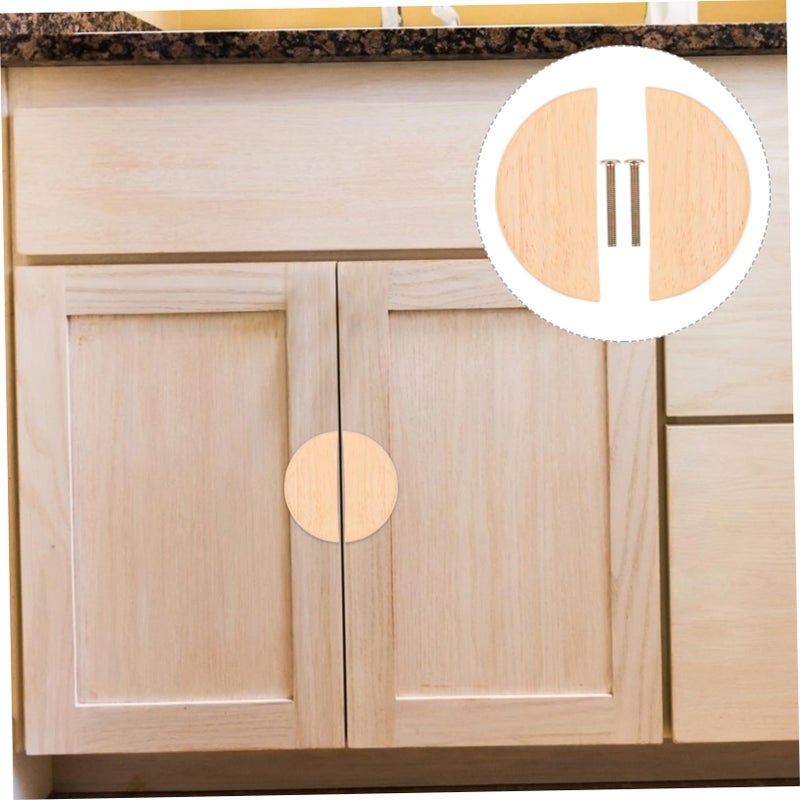 5 Pack Wooden Cabinet Pulls Elegant Door Knobs Replacement Comfort Grip Handles - Image 4