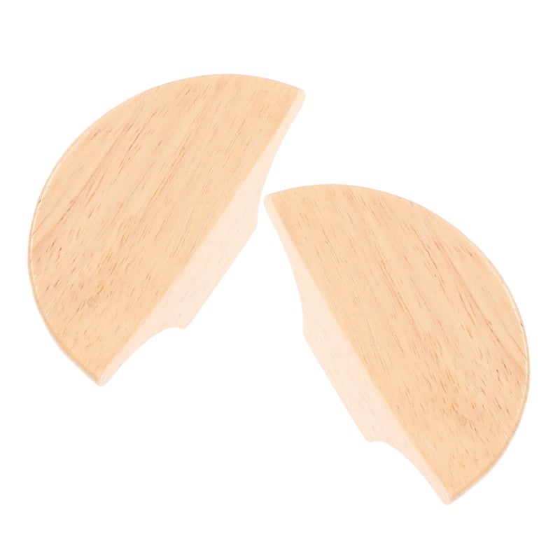 5 Pack Wooden Cabinet Pulls Elegant Door Knobs Replacement Comfort Grip Handles - Image 5