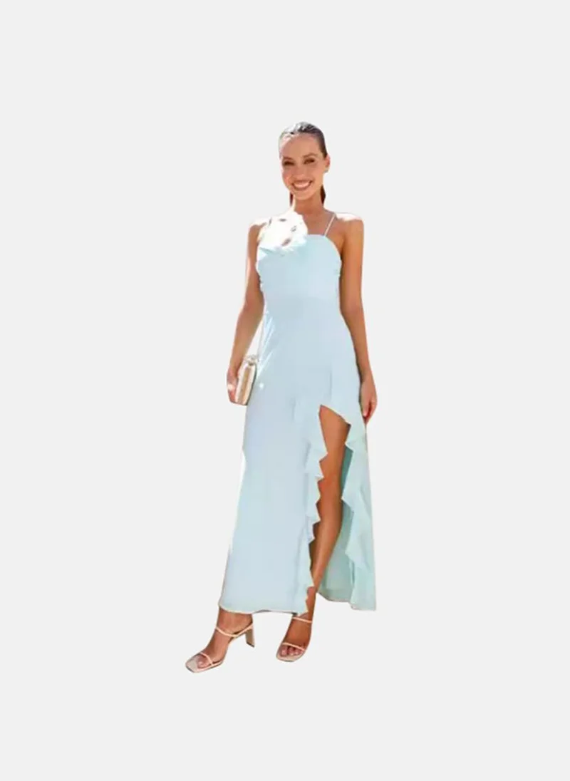 YUNIQEE Turquoise blue solid empire dress