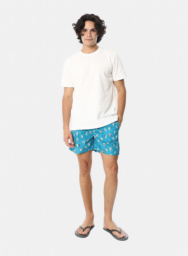 Andora Short Swimsuit with Drawstrings_Blue - Image 5