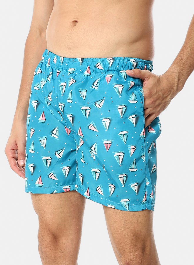 Andora Short Swimsuit with Drawstrings_Blue - Image 2