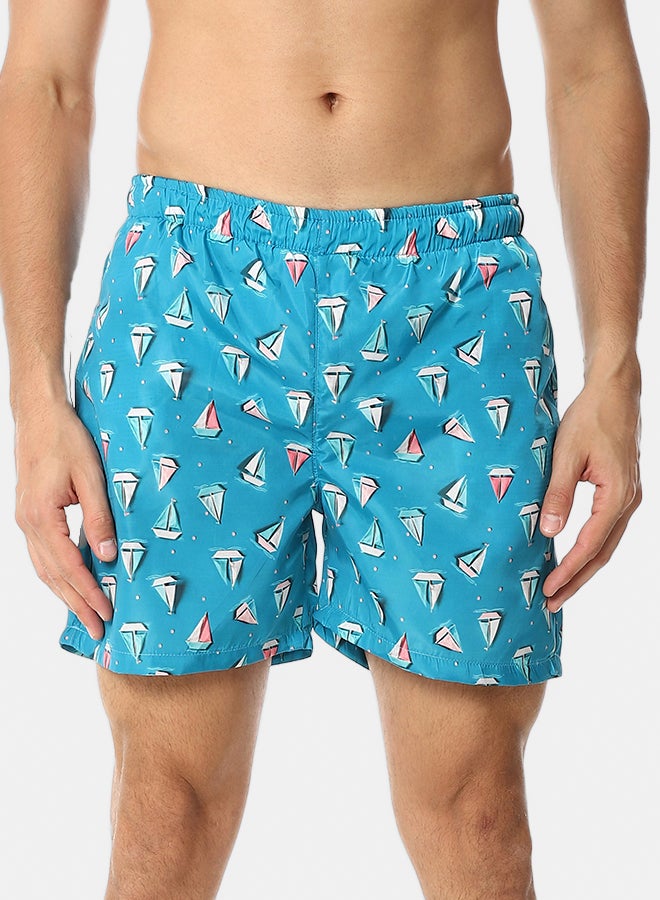 Andora Short Swimsuit with Drawstrings_Blue - Image 1