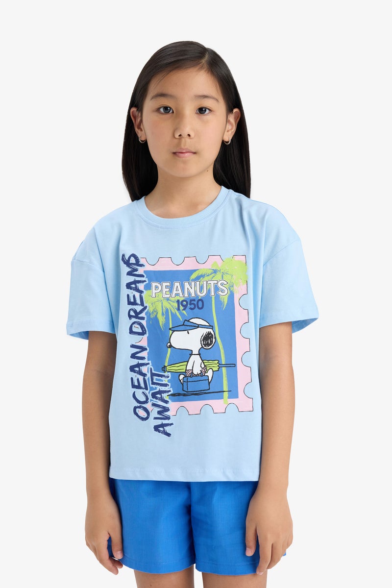 DeFacto Girl Relax Fit Snoopy Licensed Short Sleeve T Shirt  - Image 4