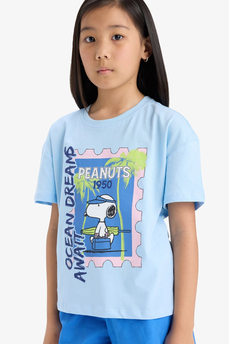 DeFacto Girl Relax Fit Snoopy Licensed Short Sleeve T Shirt  - Image 1