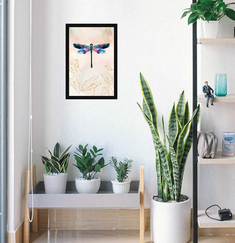 ArtX Paper Abstract Dragonfly Framed Wall Art Painting For Living Room, Multicolor, Animal, 12.5 X 18.5 inches, Set of 1 - Image 4