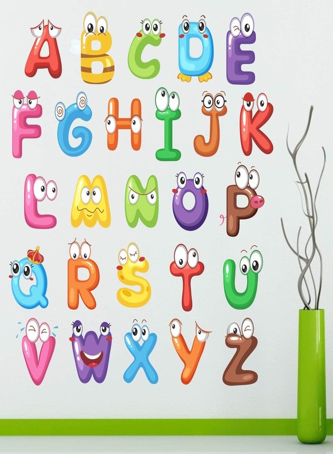 StickMe Cute Alphabets Wall Sticker - Self Adhesive Peel & Stick Vinyl Stickers for Kids Room Learning Education Nursery Preschool Kindergarten Home Decor -SM467 (90cm X 70 cm) - Image 1