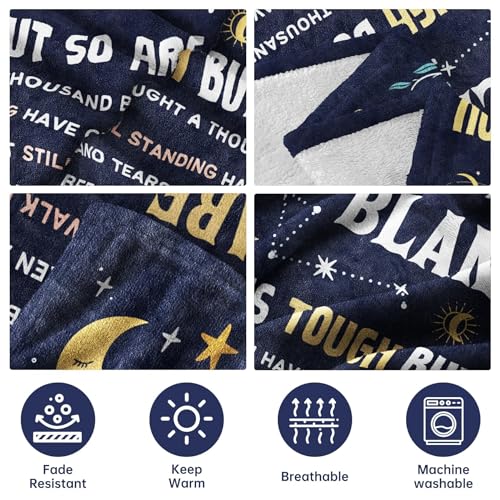 SteadStyle Cancer Care Gifts for Women, Get Well Soon Gifts Blanket for Her Him, Cancer Fighter Inspirational Quote Chemo Patient Gift - Meaningful Caring Message Battle Blanket - Image 3