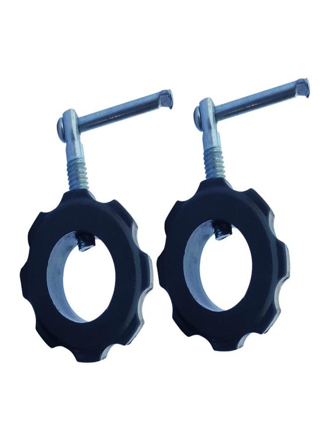 Liffo® Set of 2 PCS Gym Bar Rod Locks Upto 25mm Dumbbell Rod Locks (Plastic) (Black) Pack of 2 - Image 1