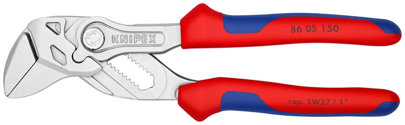 KNIPEX كماشة كنيبيكس كماشة ومفتاح في أداة واحدة مطلية بالكروم، مع مقبض متعدد المكونات 150 مم 86 05 150 - Image 3
