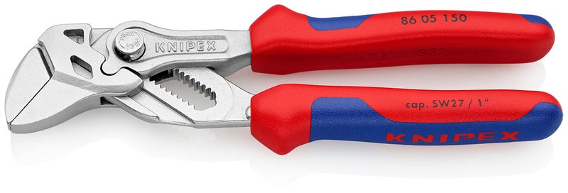 KNIPEX كماشة كنيبيكس كماشة ومفتاح في أداة واحدة مطلية بالكروم، مع مقبض متعدد المكونات 150 مم 86 05 150 - Image 1