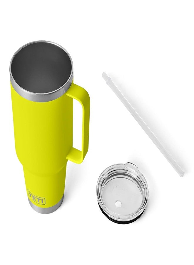 يتي كوب YETI Rambler سعة 42 أونصة بمقبض وغطاء من القش، كوب سفر معزول بتفريغ الهواء مع مقبض، من الفولاذ المقاوم للصدأ، أصفر فاتح - Image 5