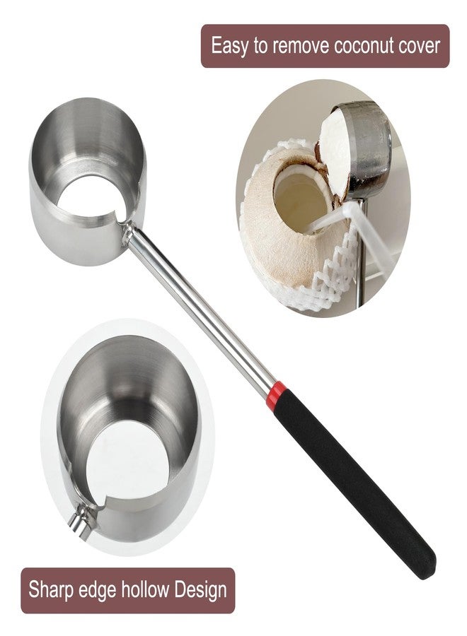 Zalaxt Coconut Opener Tool Set,Food Grade Coconut Opener,Coconut Scraper for Kitchens,Picnics and Beach Vacations - Image 3