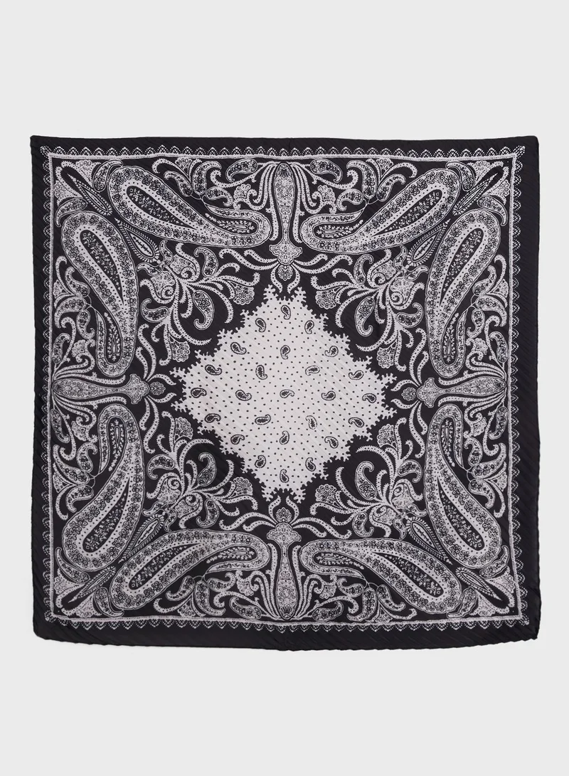 ELLA Pleated Paisley Silky Scarf