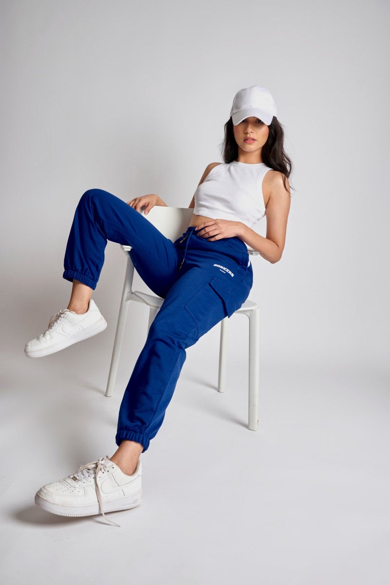 Bonkers Corner Royal Blue Cargo Pants for Women's - Image 1