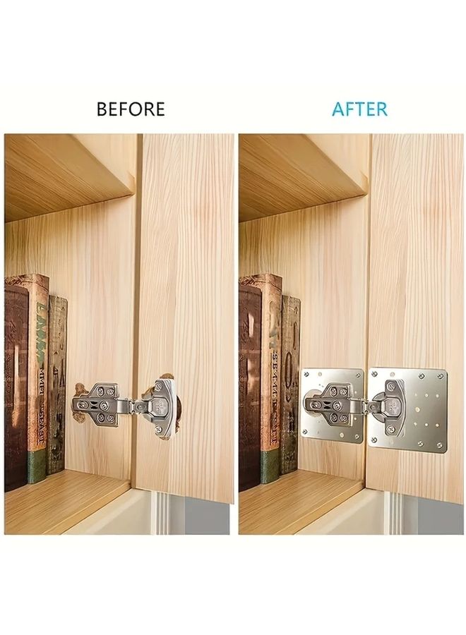 Hydraulic Hinge Set With Damped Silent Closure 4pcs Hinges 8pcs Stainless Steel Repair Plates - Image 4