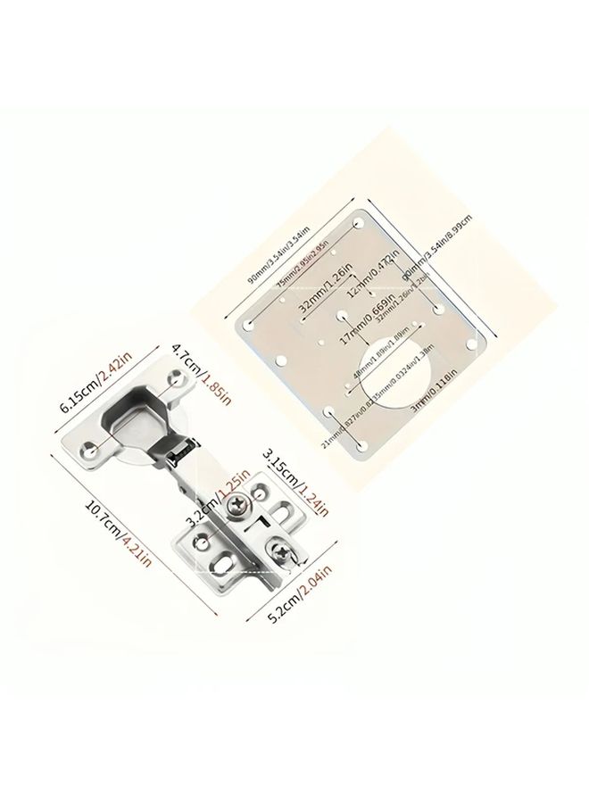 Hydraulic Hinge Set With Damped Silent Closure 4pcs Hinges 8pcs Stainless Steel Repair Plates - Image 2