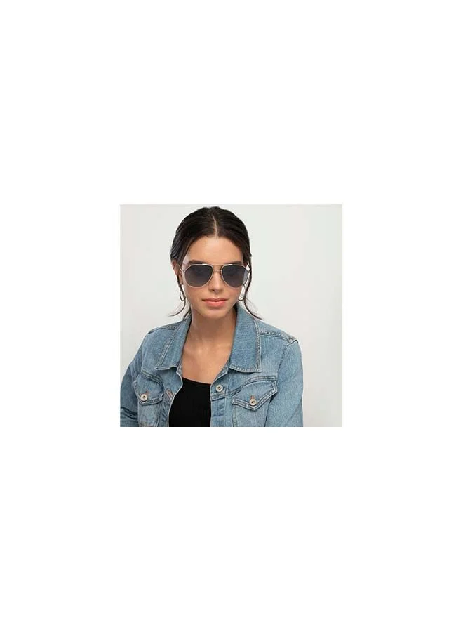 فينسينت تشيس نظارة شمسية فينتيج بإطار كامل بتصميم الطيار مستقطبة وحماية من الأشعة فوق البنفسجية VC S13715 - 58 مم - ذهبي