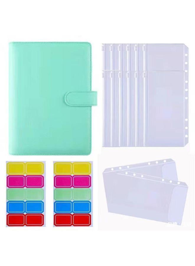 Bluejw Macaron Loose-leaf Hand Ledger Suit PVC Zipper Bag Budget Card Ruler Sticker Notebook Wallet - Image 3