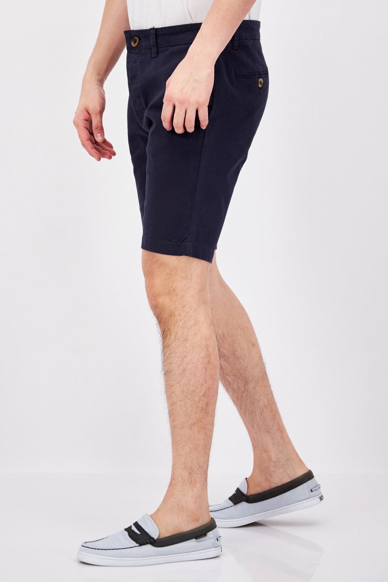 Threadbare Men Solid Chino Shorts, Navy - Image 4