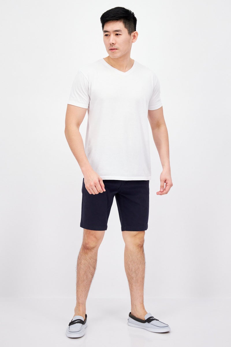 Threadbare Men Solid Chino Shorts, Navy - Image 2