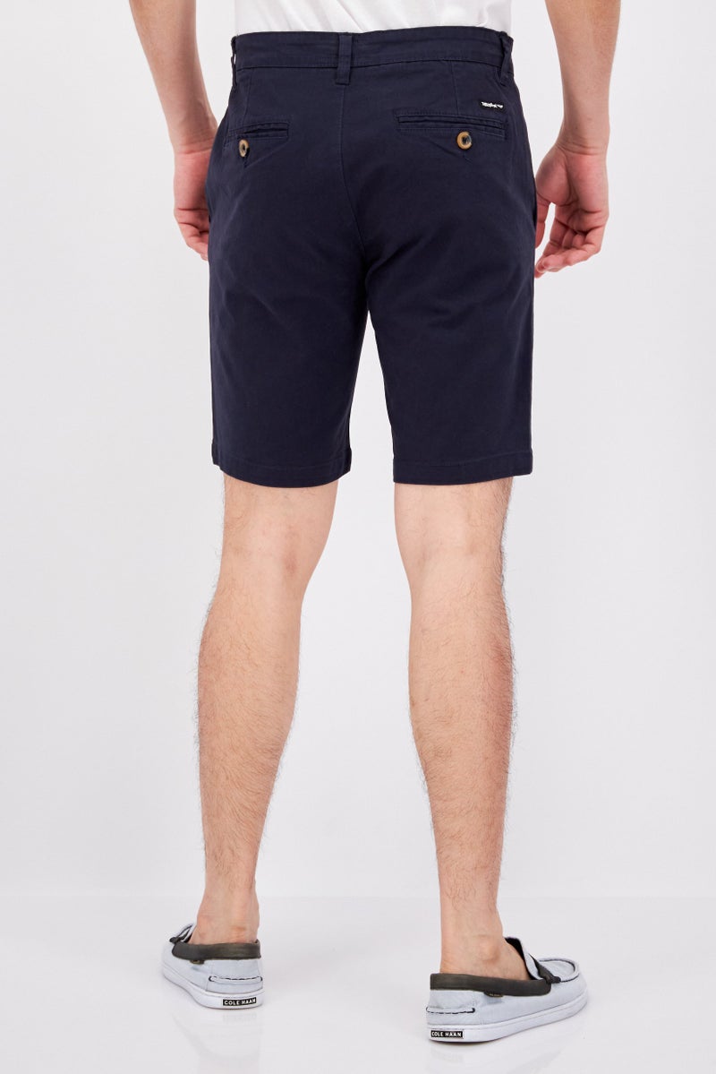 Threadbare Men Solid Chino Shorts, Navy - Image 3
