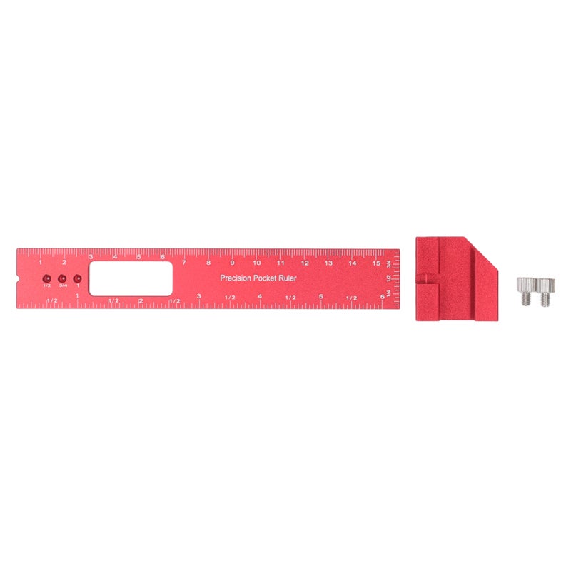 Adjustable Woodworking Ruler CNC Anodized Aluminum Alloy Adjustable Slide Stop - Fine Workmanship Pocket Marking Ruler for Diy Woodworking Cabinet Furniture Making - Image 1