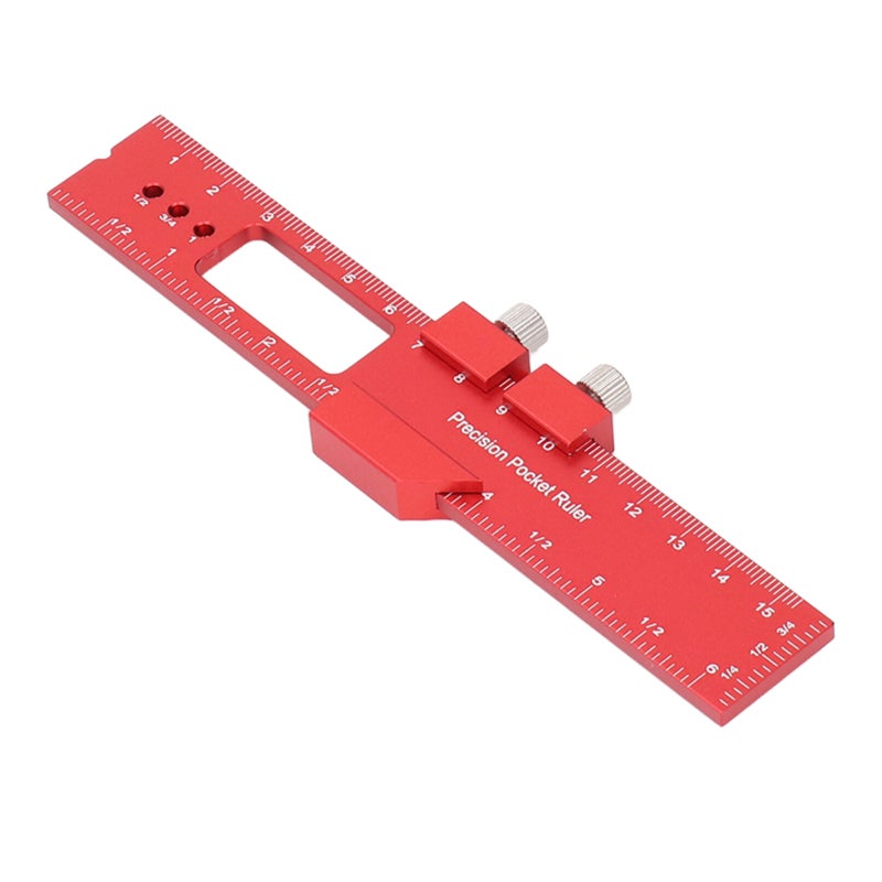 Adjustable Woodworking Ruler CNC Anodized Aluminum Alloy Adjustable Slide Stop - Fine Workmanship Pocket Marking Ruler for Diy Woodworking Cabinet Furniture Making - Image 2
